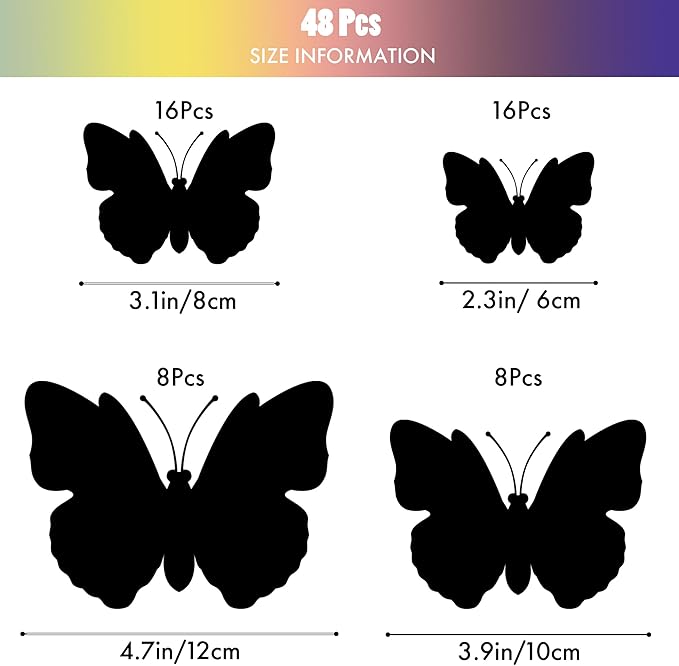 SAOROPEB 3D Butterfly Wall Decor, 48 Pcs Double Layer Butterfly Decorations for Party Decorations Locker Decor Refrigerator Decal, Reusable (Purple)