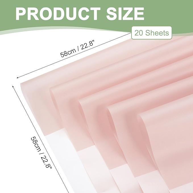 PATIKIL 22.8 x 22.8 Inch Flower Wrapping Paper, 20 Pcs Iridescent Double Sided Florist Bouquet Packaging Waterproof Florist Supplies DIY Crafts Gift Packaging Gift Box Wedding, Dark Pink