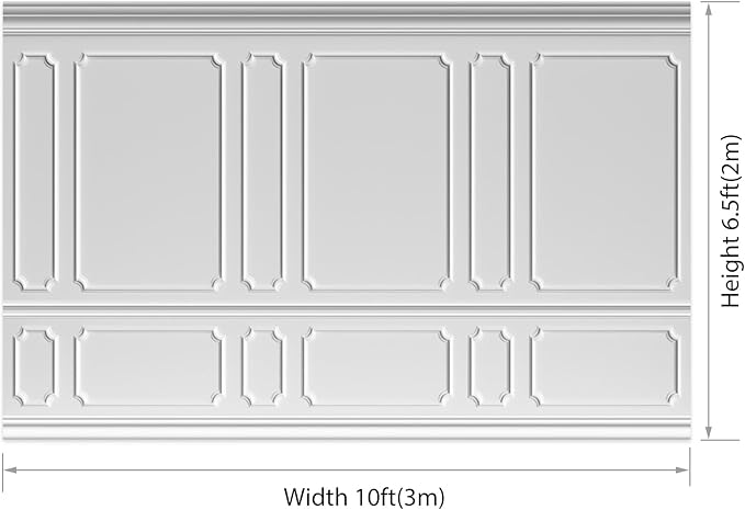 AOFOTO 10x6.5ft Room Photo Backdrop White Living Room French Classic Frame Wall Photography Background Office Video Conference Meeting Background Adult Children Portrait Photoshoot Backdrop