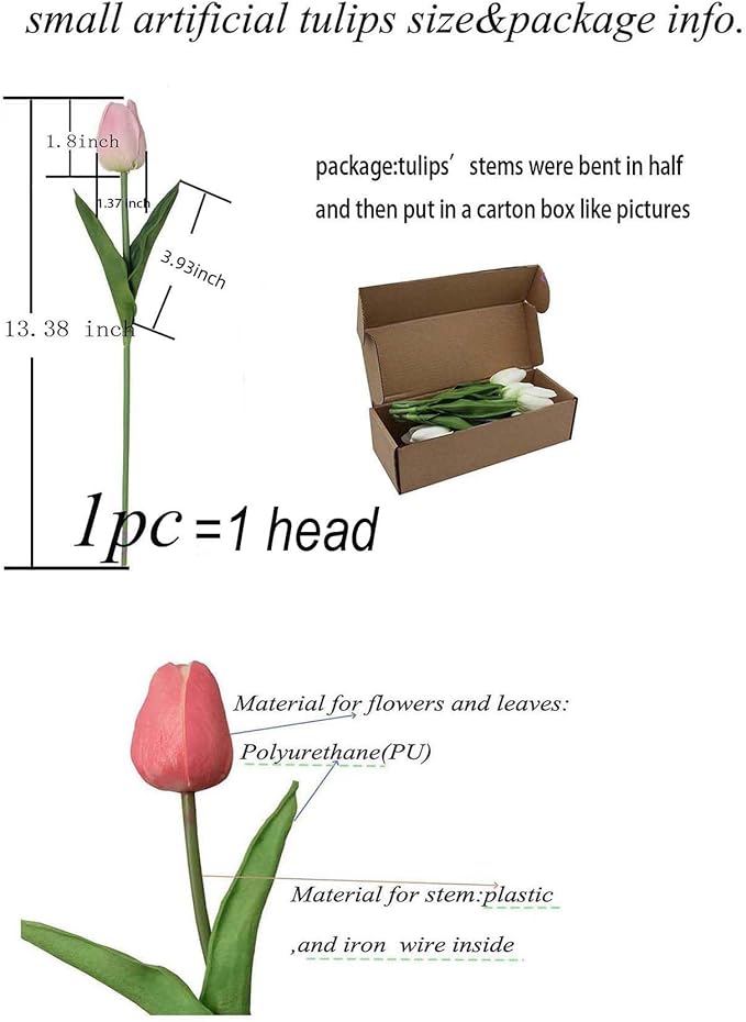 Artificial Flowers 10 Heads Mini Real Touch Artificial Tulip for Home Wedding Party Centerpiece Decoration (Dark Teal)