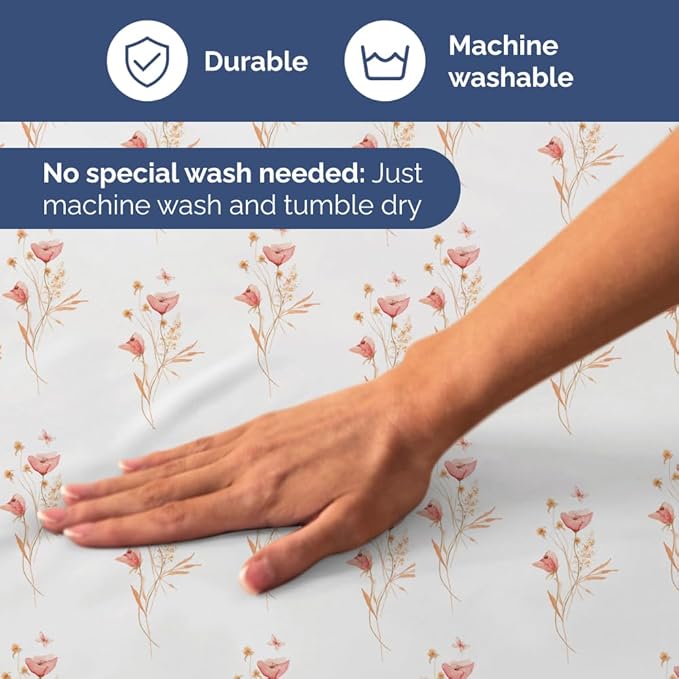 Floral Sheets - Pink Floral Butterfly Bed Sheet Set - 1 Flat & 1 Fitted & 1 Pillowcase w/ Deep Pockets - Wrinkle & Fade Free - Boho Botanical Bedding - Ultra-Soft, Breathable & Cooling - Twin Size New