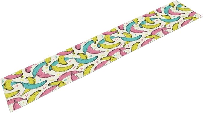Banana Fruit Table Runner, Kitchen Dining Table Decor, Watercolor Tropical Fruit Palm Leaves Table Runners for Indoor Outdoor Home Farmhouse Holiday Wedding Birthday Party Decoration, 13 x120 in