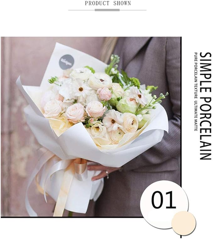 FWSA WRAPS Flower Wrapping Paper Roll Korean Red Floral Bouquet Packing Supplies Waterproof Fresh Flowers Gift Packaging Paper for Flowers Bouquets (COLOR 11)