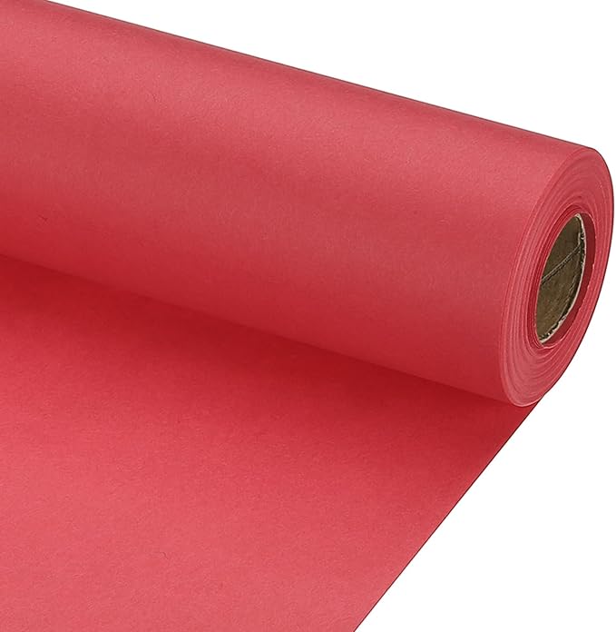 PATIKIL Wrapping Paper, 17" x 600"(49') 70 GSM Craft Paper Roll Kraft Packing Paper for Poster Bulletin Board, Gift Wrapping, Red