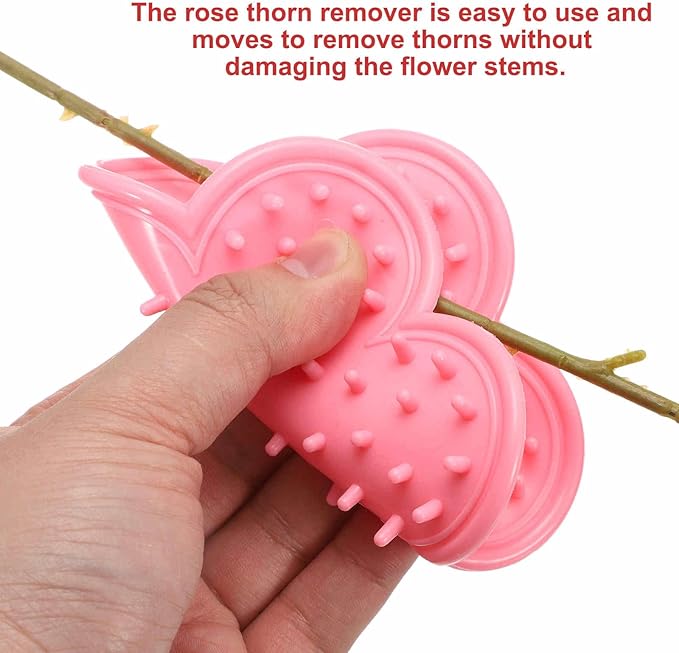 HARFINGTON 2pcs Rose Thorn Stripper Tool Set 4.7" PVC Flower Thorn Leaf Remover Flower Stem and Leaf Stripping for Gardening Home Florist Arrangement, Blue Pink