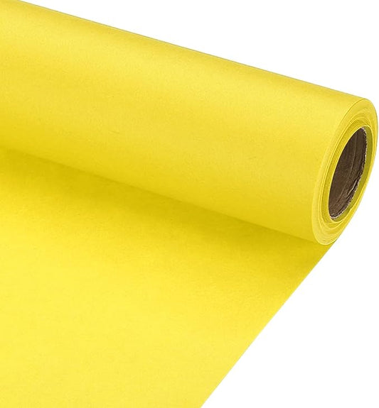 PATIKIL Wrapping Paper, 17" x 300"(25') 70 GSM Craft Paper Roll Kraft Packing Paper for Poster Bulletin Board, Gift Wrapping, Yellow