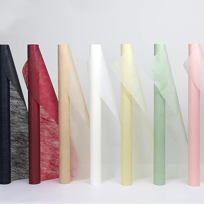 LWFyyds Korean Wrapping Paper Flower Wrap Waterproof Bouquet Wrap Tissue Florist Supplies 1 Roll, 22.8 inches x 15 yards (Khaki)