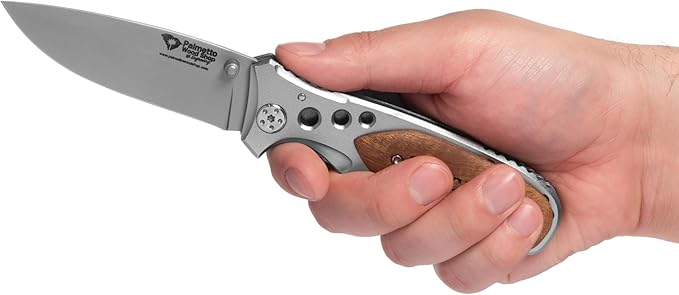Palmetto Wood Shop Gifts For Him, Laser Engraved Personalized Pocket Knife, Gifts for Husband, Dads, Fathers Day, Valentines, Christmas, Choose from 30 Optional Icons