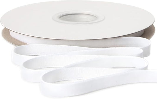 Ribbli Polyester White Velvet Ribbon,3/8 Inches Continuous10-Yard Spool,Christmas Ribbon for Gift Wrapping,Floral Bouquets, Home Decor