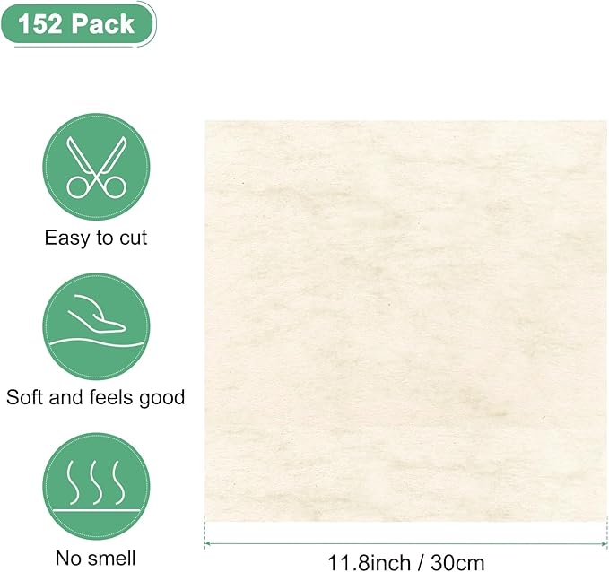 M METERXITY 152-Sheet Korean Cotton Wrapping Flower Paper, 11.8 Inch/ 30cm Waterproof Floral Wrapping Cotton Paper for Bouquets/Gift Packaging [Light Beige]
