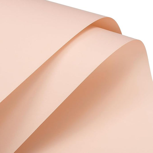 MECCANIXITY Set of 20 Flower Wrapping Paper 22.8x22.8 Inch Waterproof Florists Wrapping Paper for Florist Bouquet Supplies, DIY Crafts, Gift/Gift Box Packaging Cream Pink