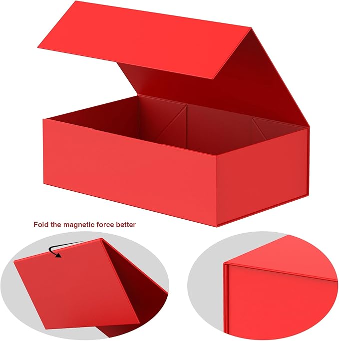 Luxury Large Gift Box 13.8"x9"x4.3" Storage Box Ribbon Magnetic Closure for Luxury Packaging Box for Mother's Day, Birthdays, Bridal Gifts,Weddings