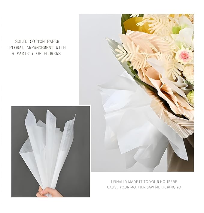 96 Sheets Tissue Flower Wrapping Paper Cotton Wrapping Flower Paper Withdrawable Lining Paper Non-woven Waterproof Floral Bouquet Wraps For Florist Packaging Arrangement (Light Brown)