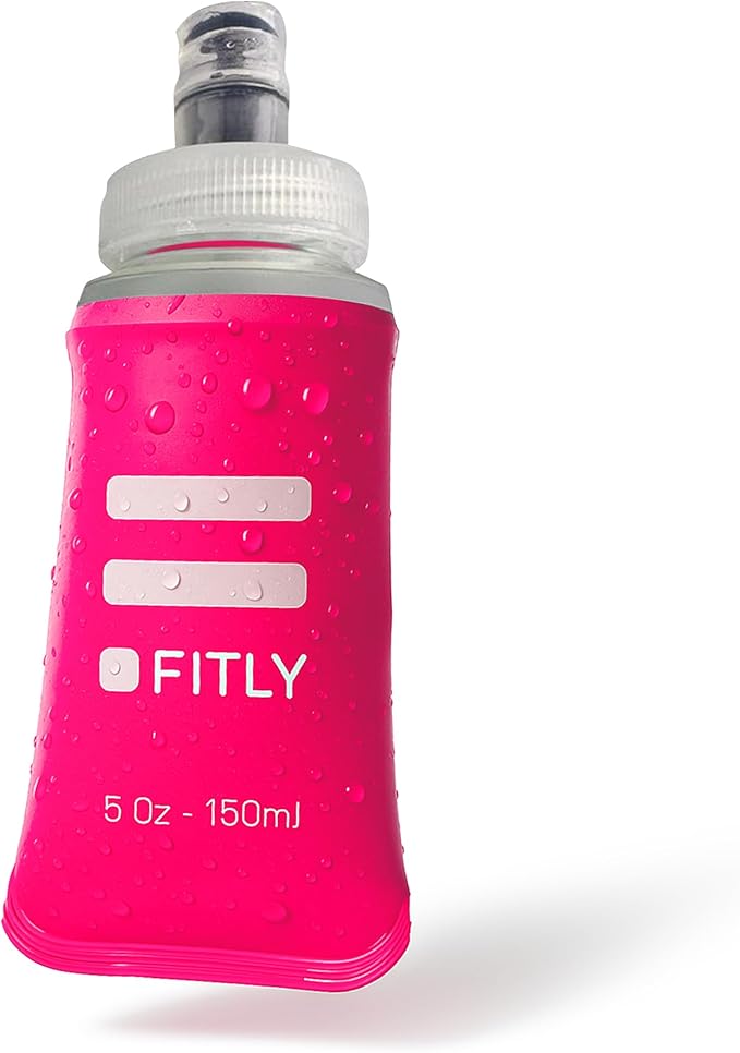 FITLY Soft Flask - Shrink As You Drink Soft Water Bottle for Hydration Pack - Folding Water Bottle Ideal for Running, Hiking, Cycling, Climbing & Rigorous Activity