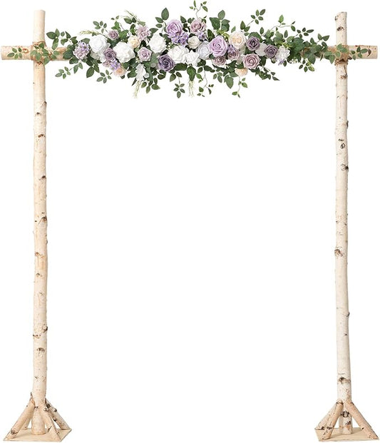 Ling's moment Wedding Arch Flowers - 6.5FT Floral Garland for Ceremony Arbor Backdrop Decoration - Artificial Rose Floral Swag for Sweetheart Table Birthday Party, Baby Shower, Purple