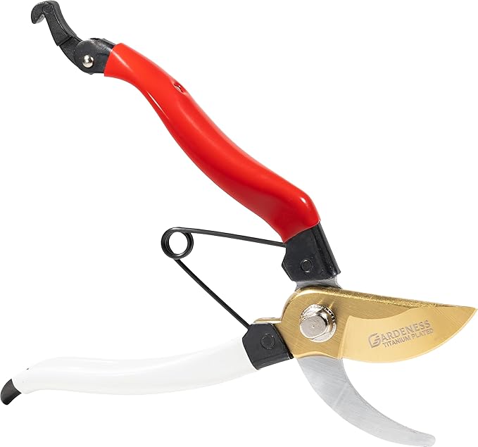 Gardeness Japanese Titanium Pruning Shears, Lightweight SK5 Bypass Garden Secateurs – Easy-Grip Hand Pruners for Women, Roses, Bonsai, Trimming & Everyday Gardening