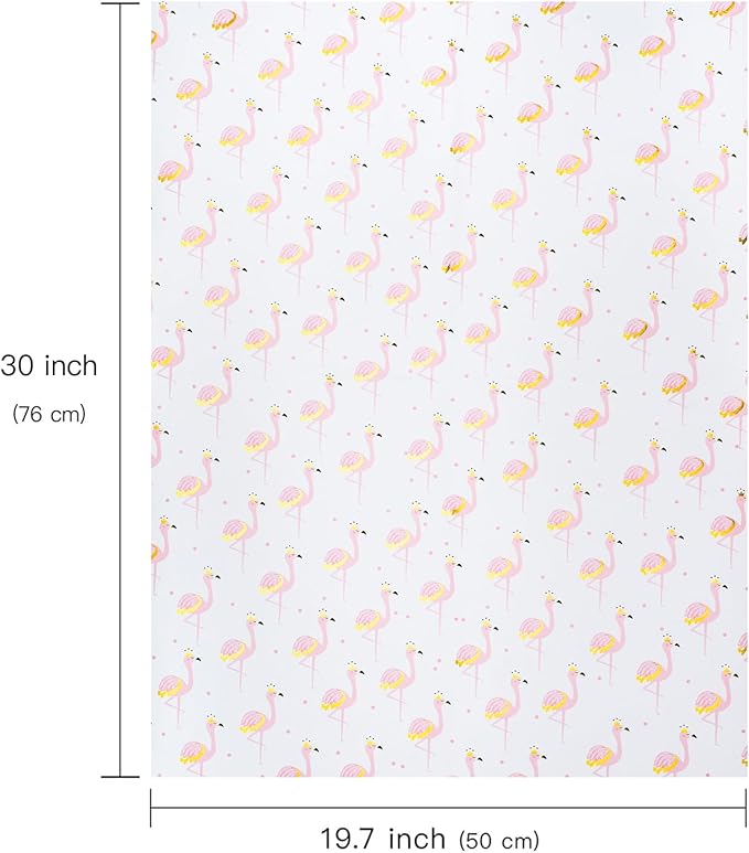 WRAPAHOLIC Wrapping Paper Sheet - 12 Sheets Flamingo/Mermaid/Polka Dot/Brushstroke Design Folded Flat for Birthday, Party, Baby Showers - 19.7 Inch X 30 Inch Per Sheet
