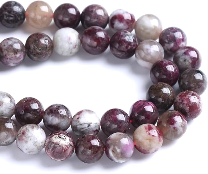 10MM 36PCS Natural Stone Colorful Tourmaline Gemstone Loose Beads for Jewelry Making DIY Bracelet Necklace 1 Strand