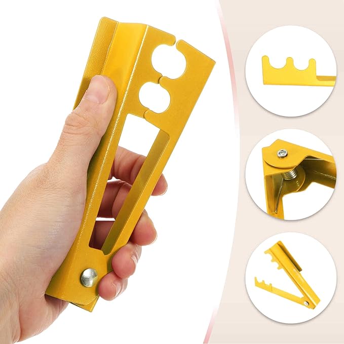 HARFINGTON 2pcs Rose Thorn Stripper Tool 5.5" Metal Flower Thorn Leaf Remover Flower Stem and Leaf Stripping for Gardening Home Florist Arrangement, Yellow