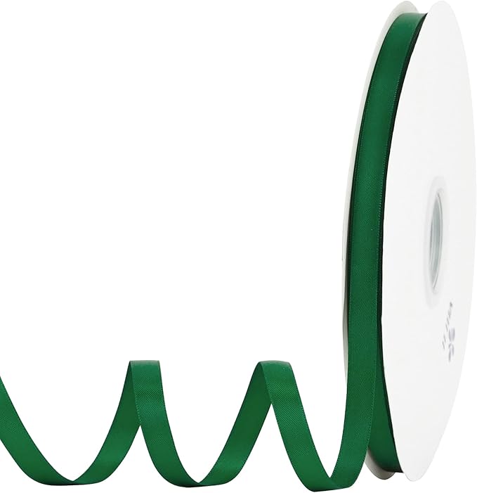 MEEDEE Dark Green Satin Ribbon - 3/8 Inch Double Faced Satin, 100 Yards for Wedding, Gift Wrapping, Crafts & Card Making
