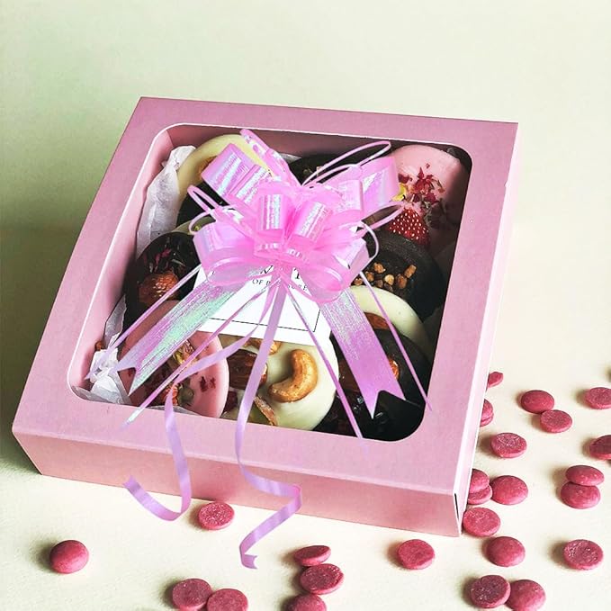 Big Bow for Present - Iridescent Pink Bows for Gift Wrapping, Gifts Baskets, Women, Party, Valentines Day, and More(6 inches, 10 PCS)