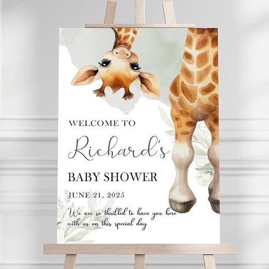 Personalized Baby Shower Welcome Sign For Outdoor, Custom Forest Animal Baby Shower Yard Sign Decorations