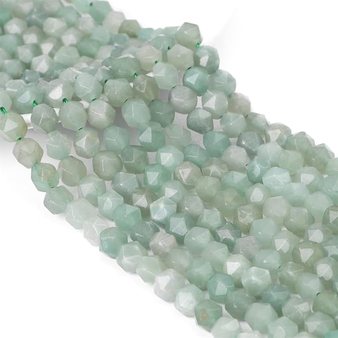 Faceted Natural Green Aventurine Jade Stone Round Beads 10mm 36cm/Strand for Jewelry Making