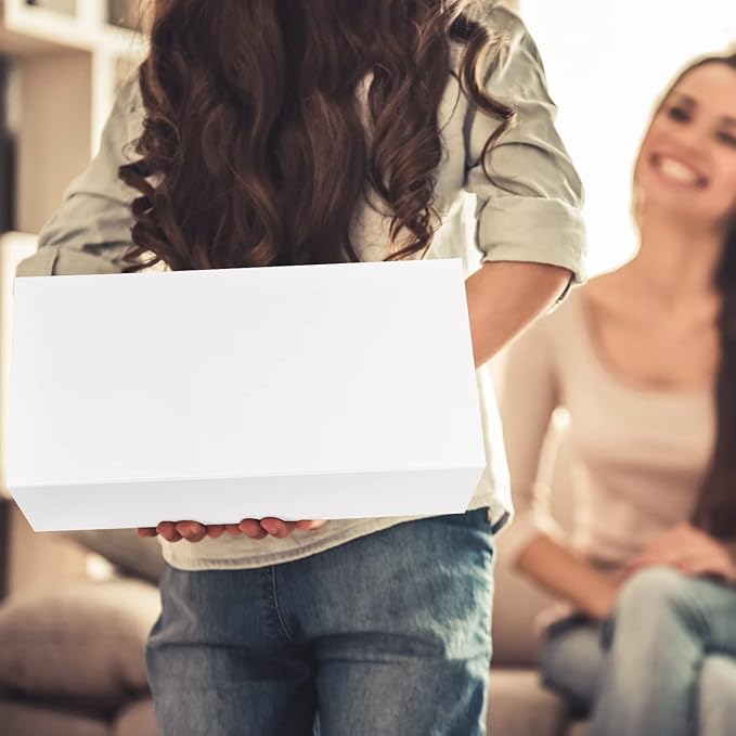 White Gift Box with Magnetic Closure Lid 12" X 6" X 4" Gift Boxe for Presents,Luxury for Gift Packaging, Bridesmaid Gifts Boxes,Birthday Gift Box