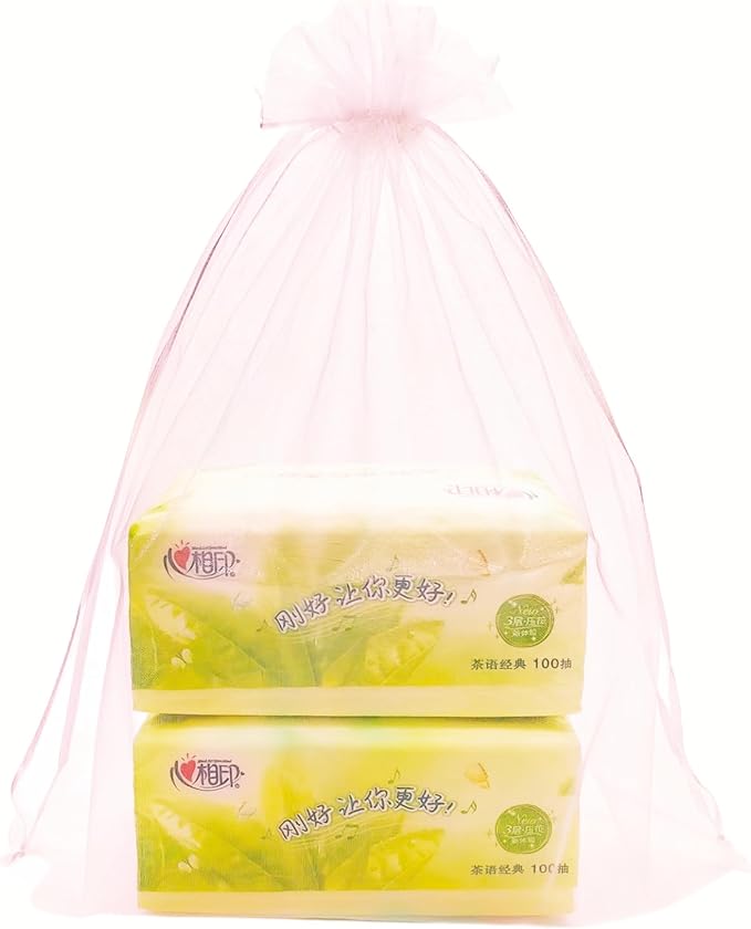 50 Pack 12 x 16 Inch Drawstring Jewelry Gift Organza Bags Plant Covers Plants Protection Bag D5B (A-PINK)