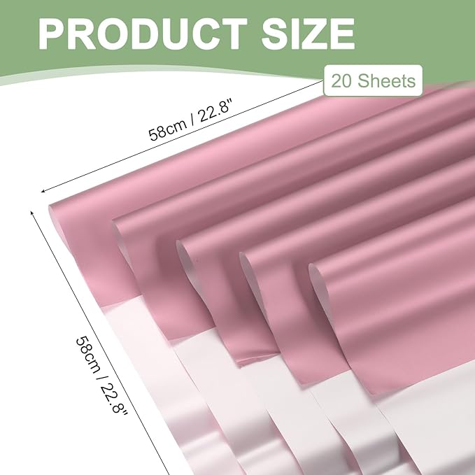 PATIKIL 22.8 x 22.8 Inch Flower Wrapping Paper, 20 Pcs Iridescent Double Sided Florist Bouquet Packaging Waterproof Florist Supplies DIY Crafts Gift Packaging Gift Box Wedding, Purple