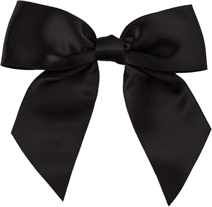 7Rainbows 20pcs Boutique 4.5" Black Satin Ribbon Bows for Craft Sewing Scrapbooking Wedding and Gift Wrapping