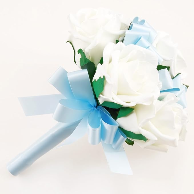 KINGLAKE Baby Blue Satin Ribbon – 1 1/2'' x 100 Yards Polyester Light Blue Ribbon for Gift Wrapping, Baby Shower, Wedding, Party Decoration, DIY Crafts, Floral Bouquets and Wreath Bows