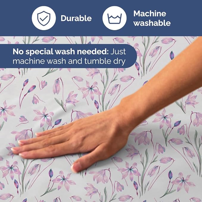 Floral Sheets - Pink Floral Bed Sheet Set - 1 Flat & 1 Fitted & 2 Pillowcases w/ Deep Pockets - Comfy, Wrinkle & Fade Free - Boho Botanical Bedding - Ultra-Soft, Breathable & Cooling - Queen Size Set