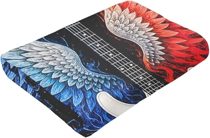 Guitar Blanket Music Throw Blanket Musical Instrument Soft Cozy Fleece Fuzzy Stuffed Plush Flannel Gifts for Girls Women Boys Kids Adults 50"X60"