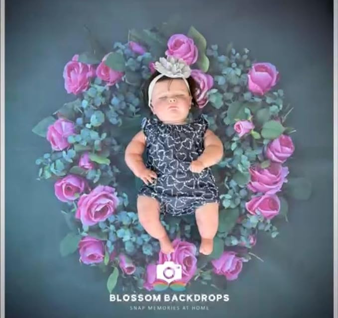 Blossom Flowers Decoration Wallpaper Newborn Baby Photography Background Backdrop Newborn Kids Baby Portrait Backdrop Photoshoot Photo Studio (Pink Roses)