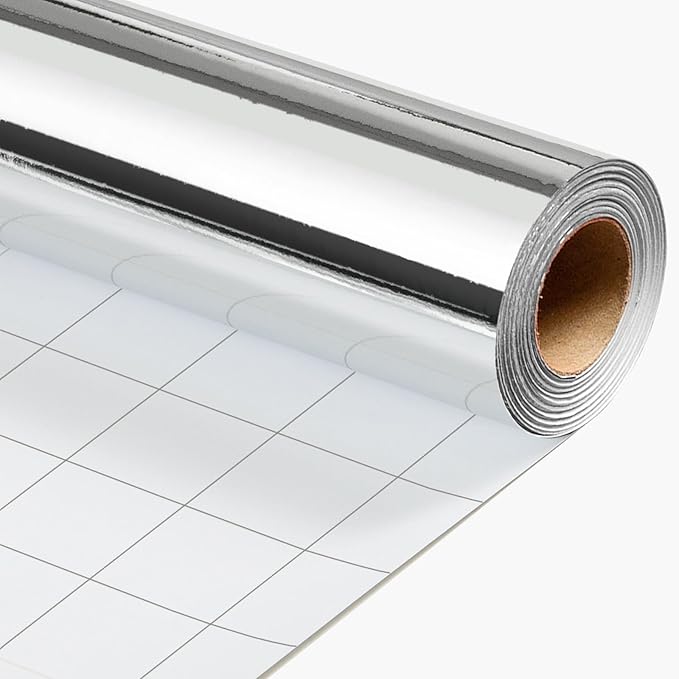 Merture Metallic Silver Wrapping Paper Roll - 17 In X 787.4 In (92.6 sqft) Solid Color Silver Gift Wrap with Cutting Lines for Christmas, Wedding, Birthday, Valentines Day, Mothers Day, Baby Shower