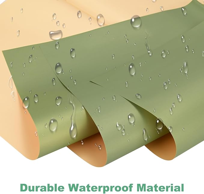 M METERXITY 20 Sheets Flower Wrapping Paper Bouquet, 23 Inch Double-Sided Green & Champagne BOPP Waterproof Floral Wrapping Paper Flower Packaging DIY for Wedding/Party/Gift Bouquet Wrap Paper