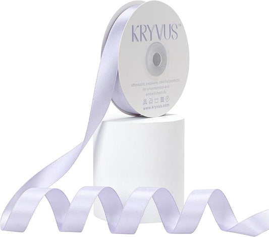 Lilac Mist Satin Ribbon, Double Faced 5/8 Inch X 25 Yards Lilac Mist Ribbon, Premium Satin Ribbon for Gift Wrapping, Crafts, Hair Bow Making, Sewing, Flower Bouquet, Wedding Party Decor