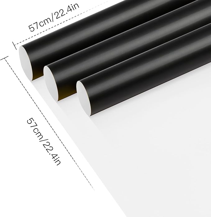 WRAPAHOLIC 20 Sheets Flower Wrapping Paper - 22.4 x 22.4 inch Black White Color Water-Resistant Floral Bouquet Wrapping Paper, Florist Supplies Packaging for Halloween Wedding Birthday Gift DIY