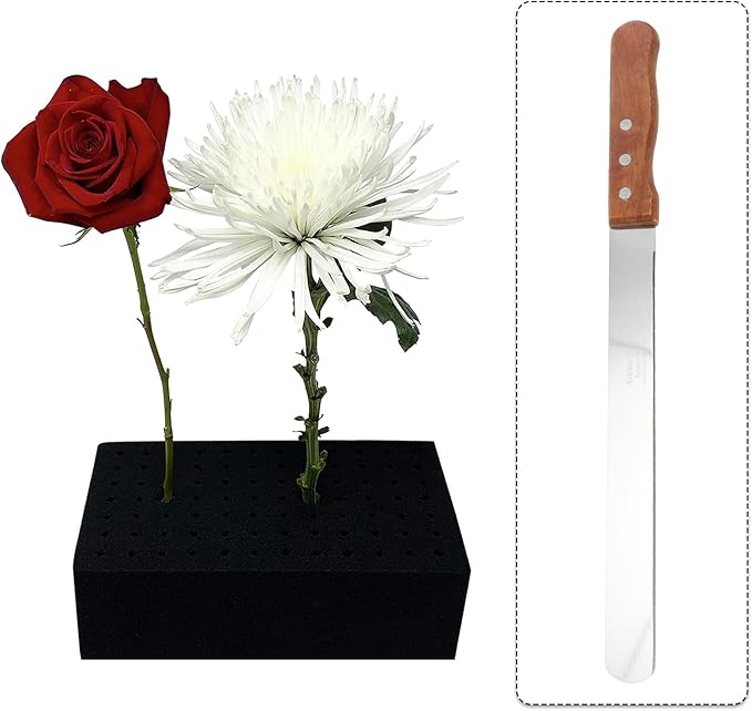 Florist Professional Knife Floral Foam Knife Foam Cutter Stainless Steel Flower Mud Cutting Tool with Wooden Handle Florist Accessory Cutter
