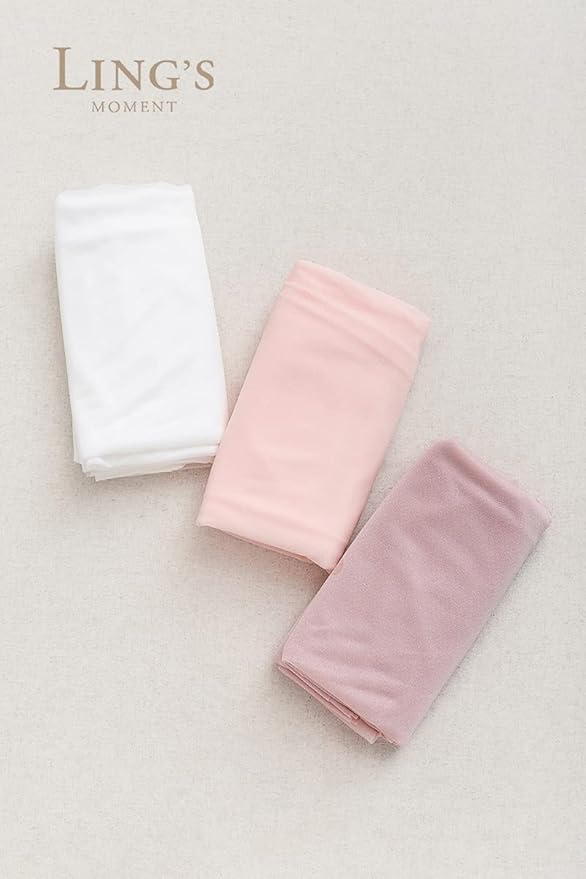 Ling's Moment Wedding Arch Draping Fabric 3 Panels 20Ft Chiffon Fabric, Sheer Hanging Drapes Arrangement for Wedding Ceremony Backdrop Outdoors Party Swag Home Decor (Dusty Rose & White & Blush)
