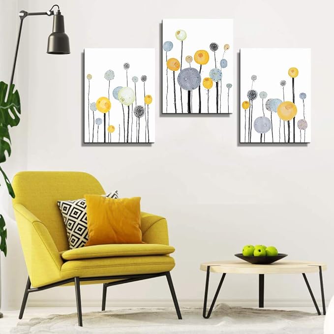 Abstract paintings 3 Piece framed Canvas Wall Art for living room bathroom Wall Decor Canvas Prints Office kitchen wall Artwork Home Decor Flowers Pictures Poster bedroom Large size wall Decorations
