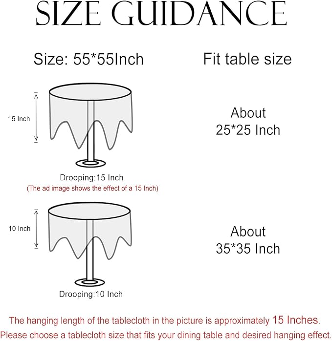 Linen 55 Inch Round Tablecloth,Wrinkle Resistant French Blue Tablecloth Print with Froal,Decor Stitch Table Cloth for Thanksgiving,Dining Room,Home,Kitchen Diameter 55"-DeweyA Blue