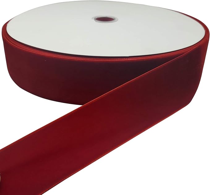 10 Yards Velvet Ribbon Spool (Red, 2")