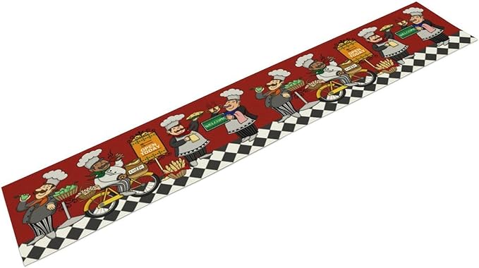 Retro Chef Table Runner,Farmhouse Burlap Table Runners for Party Wedding, Chef Decorations for The Kitchen, Chef Kitchen Decor 13x108in