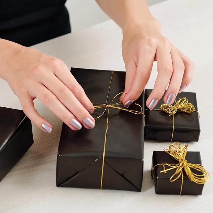 Black Christmas Wrapping Paper - Solid Color Matte Gift Wrapping Paper Roll Perfect for Wedding, Birthday for Men, Christmas, Baby Shower, Graduation Gifts, Father's Day Gifts - 17 Inches X 32.8 Feet