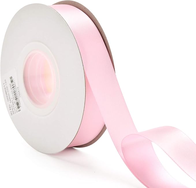 YAMA Double Face Satin Ribbon - 7/8" 25 Yards for Gift Wrapping Ribbons Roll, Pink