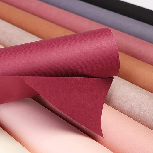 LWFyyds Korean solid color kraft paper roll, flower wrapping paper, bouquet material, gift wrapping paper - Light brown