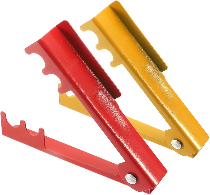 HARFINGTON 2pcs Rose Thorn Stripper Tool 5.5" Metal Flower Thorn Leaf Remover Flower Stem and Leaf Stripping for Gardening Home Florist Arrangement, Red,Yellow