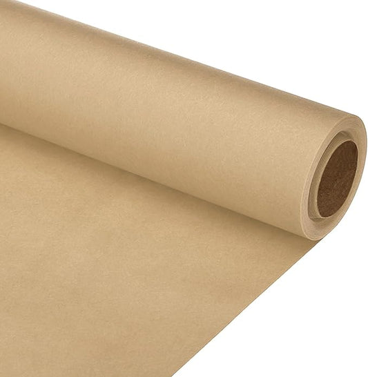 PATIKIL Wrapping Paper, 12"x315"(26') Bulletin Board Paper Roll Kraft Paper Roll Construction 80GSM for Shipping Packing Gift Wrapping Craft Flower Bouquet Christmas, Brown